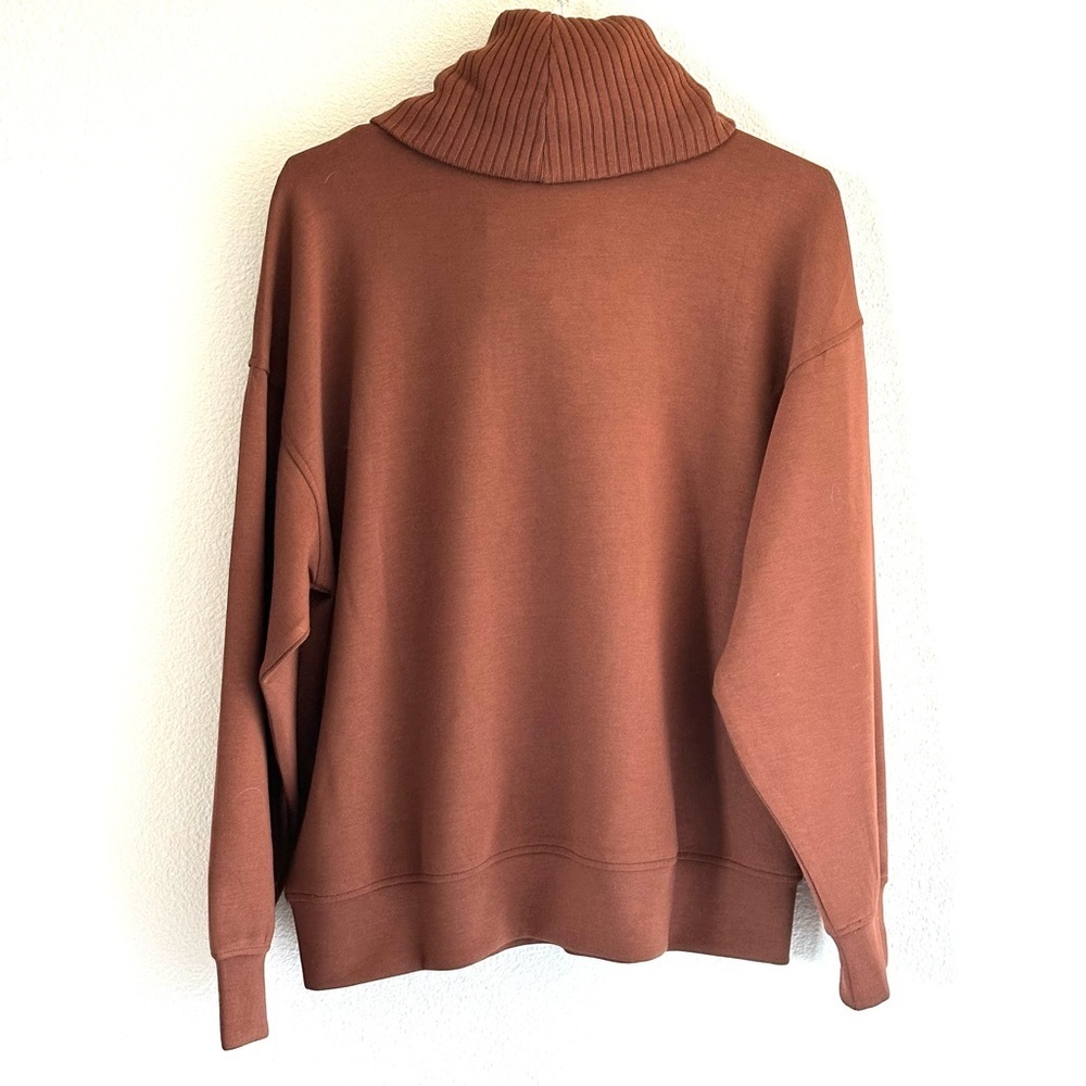 Rae Mode Scuba Luxe Chestnut Turtleneck Sweatshirt - Picture 3 of 3